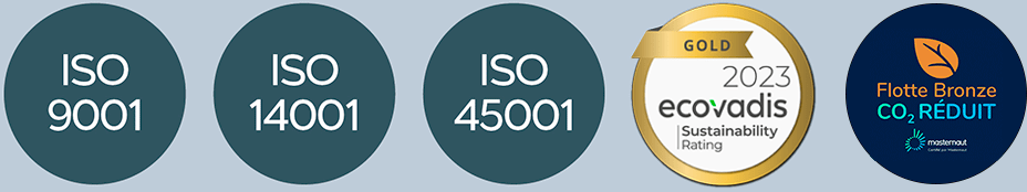 Certifications ISO 9001 ; ISO 14001 ; ISO 45001 ; Ecovadis CSR Gold